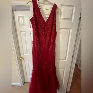 Cachet Evening Gown, Cherry in color